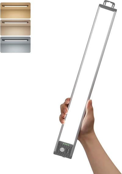 LED-kastlamp met bewegingssensor - 4500 mAh batterij, 90 LED's, dimbaar, 3 kleuren, magneetmontage