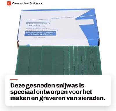 Dailygoods- Sieradenwas Professionele Kwaliteit - Snijwas - Modelleren - Gedetailleerde Ontwerpen - Groene Kleur - 15 Stuks Doos - Modelleerwas