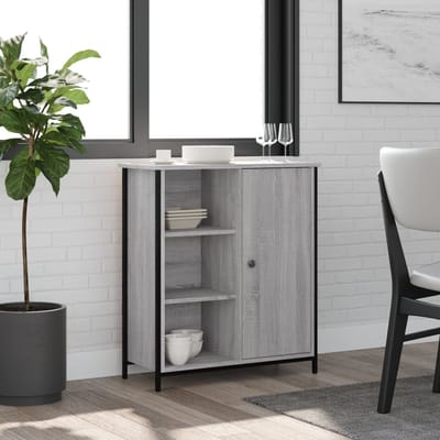vidaXL - Dressoir - 70x30x80 - cm - bewerkt - hout - grijs - sonoma