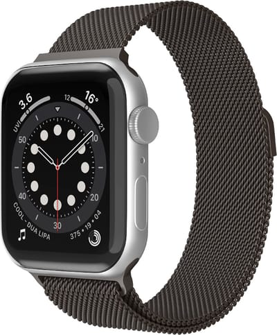 Bandje geschikt voor Apple Watch - 44mm - 45mm - 46mm - 49mm - Series 4/5/6/SE/7/8/Ultra/Ultra 2/Ultra 3/ Watch 10 & Watch 11 - RVS - Magnetisch bandje - Grijs