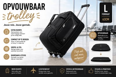 Nieuw Product! Large formaat Opvouwbare Reiskoffer met Wielen – Multifunctionele Rugtas & Trolley E&E Travel Pack Opvouwbare Reiskoffer met Wielen – Multifunctionele Rugtas & Trolley – Waterdicht –L– E&E Travel Pack Opvouwbaar Reiskoffer met wielen.