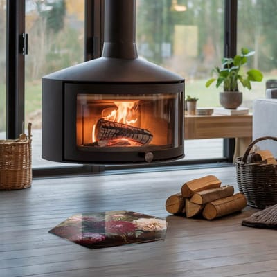 Coloray Vloerplaat Houtkachel - Plaat onder Houtkachel - 40 cm x 34 cm - Kachel Onderplaat - Claret Vloerplaat Kachel - Plaat Kachel - Onderplaat Kachel - Houtkachel Vloerplaat - Onderplaat