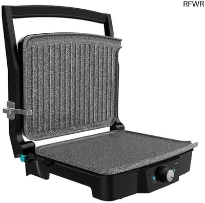 RFWR® Elektrische Grill Met Keramische Coating - 2000 W, 180° Opening, Vetopvangbak