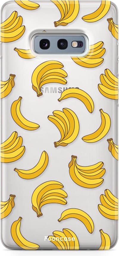 Fooncase Hoesje Geschikt voor Samsung Galaxy S10e - Shockproof Case - Back Cover / Soft Case - Bananas / Banaan / Bananen