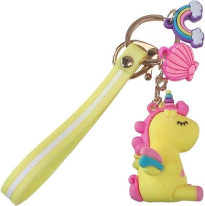 Sleutelhanger Unicorn - Eenhoorn - Geel
