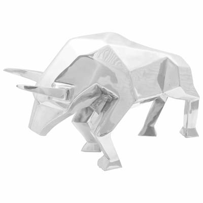 vidaXL - Stierensculptuur - Zilver - 74 - x - 23 - x - 30 - cm - Aluminium