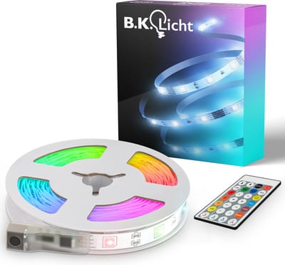 B.K.Licht - RGBIC LED Strip - 10meter - muzieksensor - lopende verlichting - met afstandsbediening - gekleurd licht - kleurverandering - zelfklevend