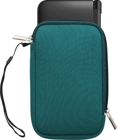 kwmobile Carrying Case Compatible with Nintendo 3DS XL - Neoprene Console Pouch with Zipper - Petrol