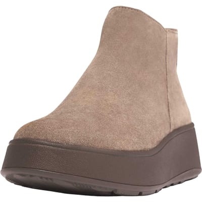Fit Flop Dames/Dames F-Mode Suede Flatform Enkellaars met Zijrits (Grijs)