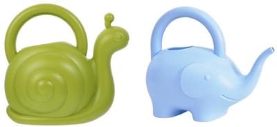 Dailygoods- Gieter 2 Stuks - Schattige Olifantvorm - Kunststof - Draagbaar Handvat - Voor Binnen/Buiten - Ideaal voor Kinderen - Plantenspuit