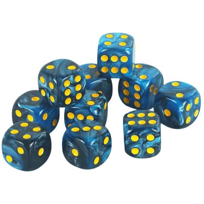 10 stuks/set D6 16mm gekleurde 6-zijdige DND dobbelstenen doorschijnende kleuren party spel veelzijdige dobbelstenen rollenspel acryl tafelspel