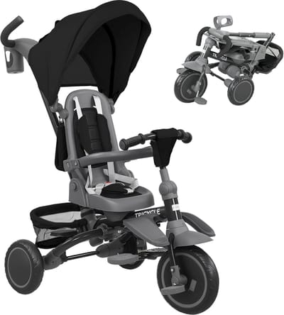 Veelzijdige 6-in-1 Loopfiets met Duwstang en Zonnekap voor Peuters (1-5 Jaar)