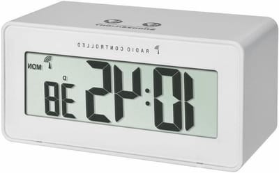 Digitale Radio Klok - Wekker Klok - Tijd Bijhouden - Radio Gestuurde Tijd - 124 x 59 mm - Wit