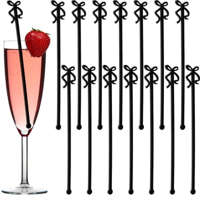 Dailygoods - Set van 15 Cocktailroerstaafjes met Strikdesign 15 cm