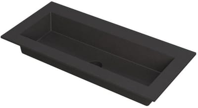 INK Kraft Wastafel Enkele Bak Zonder Kraangat - 1000x450x10 mm - Quartz Zwart