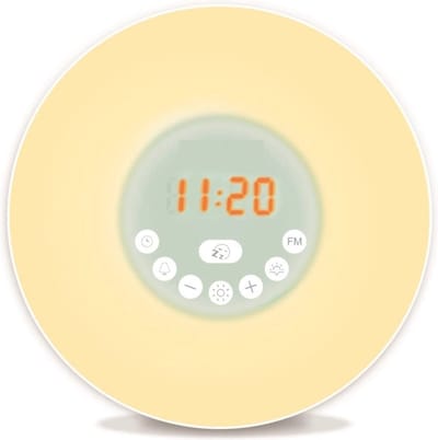 Wake Up Light - Kleurrijke Zonsopgangwekker - Wekker - Wake-up Light - FM Radio - Nachttafellamp - Zonsopgang - Zonsondergang - 6 Natuurgeluiden - Snooze - Nachtlichtje