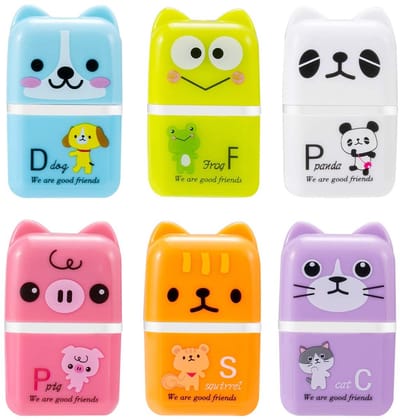 Allecto - Gekleurde Potloodgum - Cartoon Diergum - Perfect voor Kinderen - 6 Stuks - Schoolbenodigdheden - Creatief Schrijven - Thuisgebruik