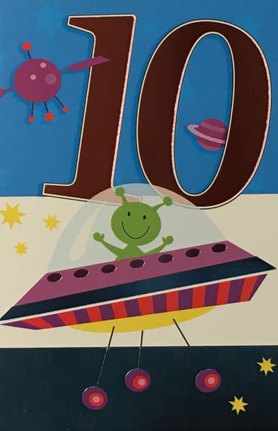 Luxe Wenskaart 10 Jaar - Verjaardagskaart - Leeftijdskaart - Verjaardag - Jarig - Leeftijd 10 Jaar - Art Of Cards - Numbers - Kaart - 66842 - 8710577833575 - Geburtstag - Birthday - Anniversaire - Gratis Verzonden - Hoge Afnamekortingen