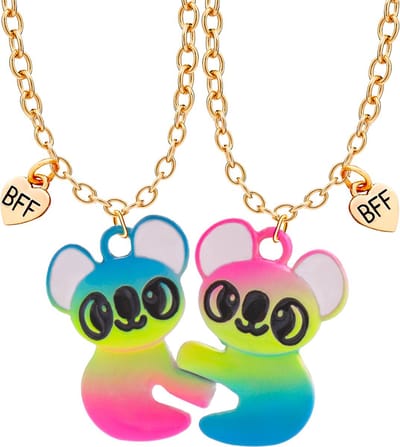 Bixorp Friends BFF Ketting voor 2 met Regenboog Koala's - Goudkleurig Koord - Vriendschapsketting Cadeau