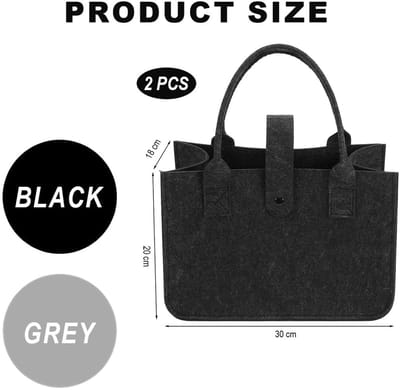 Dailygoods- Vilt Tas Opvouwbaar - Boodschappenmand - Set van 2 - 30 x 20 x 18 cm - Robuust en Duurzaam - Ideaal voor Winkelen/Picknick - Winkelmandje