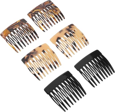 Haarkammen Set - Acetaat Zijkammen - Dagelijkse Styling - Antistatische Werking - 6 Stuks - Diverse Kleuren