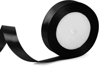 Zwarte 20mm Brede Ribbons voor Cadeauverpakking en Decoratie, Perfect voor Halloween, Haaraccessoires en Creatieve Knutselprojecten - 22m Lengte