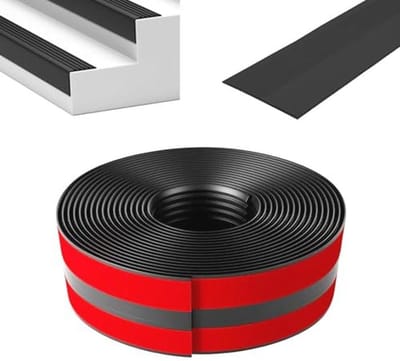Zelfklevend PVC traprandprofiel voor optimale trapbescherming - waterdicht en antislip (2m, zwart)