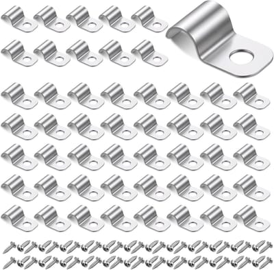 Kabelklemmen Set - U-klemmen - Kabels Bevestigen - Roestvrij Staal - 50 stuks - Zilver