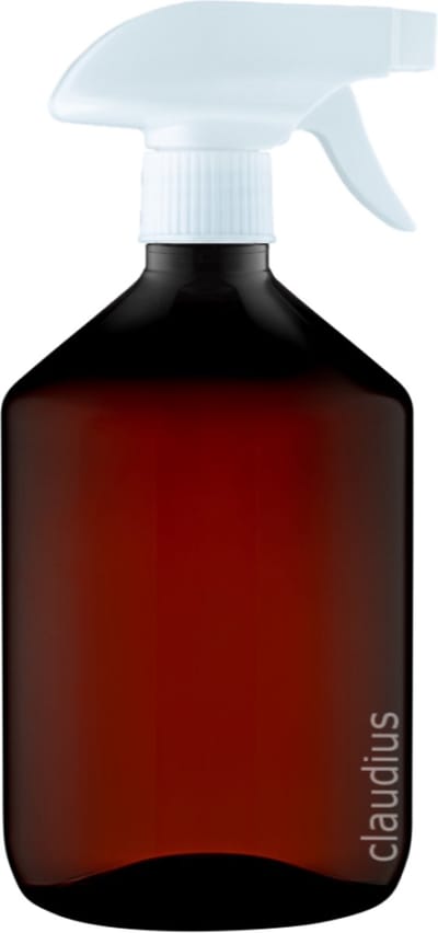 Lege Plastic Fles Apothekersfles 500 ml PET Amber bruin - met witte spraykop - set van 10 stuks - navulbaar - leeg