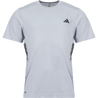 Adidas Performance Tech Essentials 3 Stripes Workout-T-Shirt - Heren - Grijs
