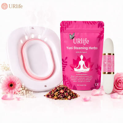 URlife Vaginale Stoombad & Yoni Stick Set – Incl. Yoni Stoomkruiden – Intieme Verzorging Vrouw – V-Steaming, Frisheid, Comfort & Ontspanning