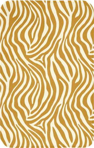 WC mat 50x80 cm - Antislip - Zebra - Klassiek - Oker - Geel - Toiletmat - Vloermat - Douchemat - Toilet tapijt - Toiletmatten