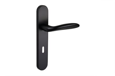 Lavuzo deurkruk Benevento Zwart met afgerond schild SL72 | Per set | Deurklink met schild