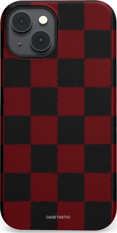 Casetastic hoesje geschikt voor Apple iPhone 14 Plus - MagSafe - Dubbellaagse bescherming - De Houthakker - Fashion Case - Zwart Bordeaux