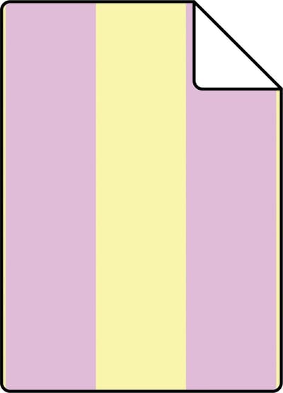 Proefstaal ESTAhome behang strepen pastel geel en lila paars - 26.5 x 21 cm - 139912-S