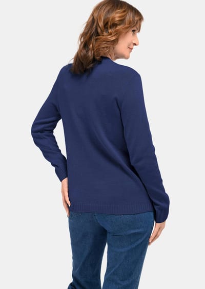 Pullover met opstaande kraag - donkerblauw - Gr. 38 van Goldner Fashion