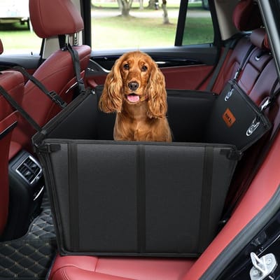 Autostoel Hond - Hondenmand Auto - Veilig Reizen - Waterdicht Antislip - Maat L - Zwart