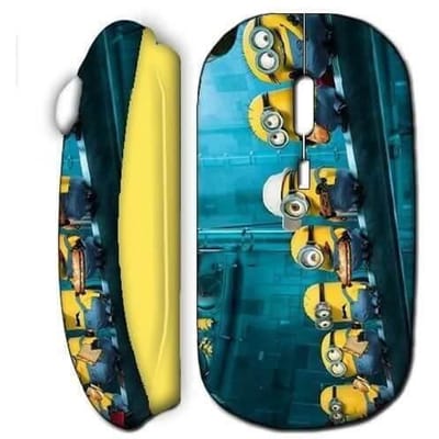 Souris sans Fil - Les Minions - Jaune - Compatible Mac et PC - Clé USB wifi - Technologie sans fil