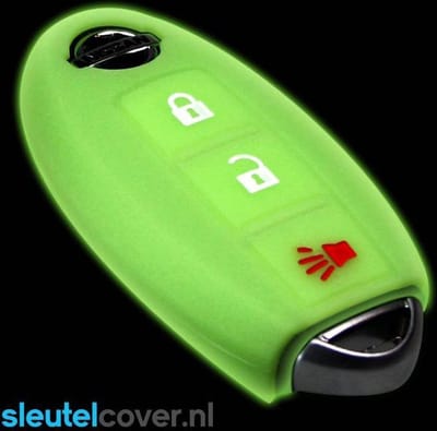 Autosleutel Hoesje geschikt voor Nissan - SleutelCover - Silicone Autosleutel Cover - Sleutelhoesje Glow in the dark / Lichtgevend