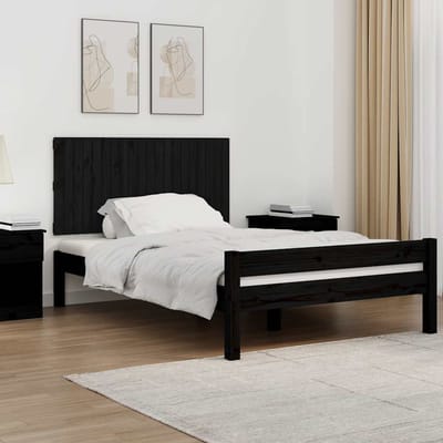 vidaXL - Wandhoofdbord - 127,5x3x60 - cm - massief - grenenhout - zwart