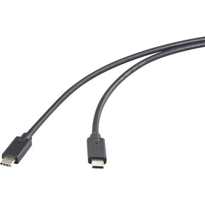 Renkforce RF-6609644 USB-C-kabel USB 3.2 Gen2x2 USB-C stekker, USB-C stekker 2.00 m Zwart TPE-mantel
