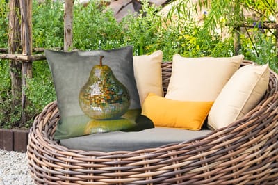 Sierkussen Buiten - Fruit - Disco - Art - Glitter - 60x60 cm - Weerbestendig