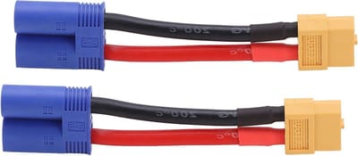 XT60 naar EC5 Adapter - RC Batterij Kabel - RC Voertuigen - Veilige Stroomoverdracht - 10 cm - Zwart