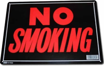 Metalen plaatje - No smoking