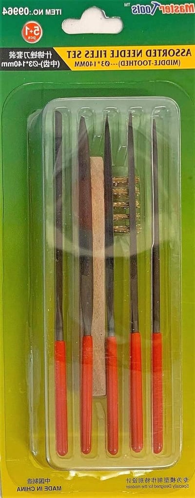 Modelbouw Vijlset - Hobby Gereedschap - Fijne Details Aanbrengen - Vijf Verschillende Vormen - Middelgrote Tanden - Wit