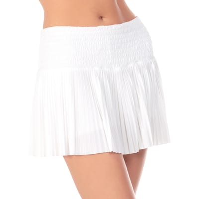 Lucky in Love Pleated Smocked 14in Rok Dames-Wit