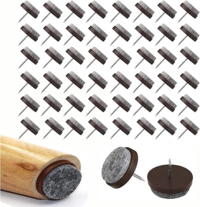 Set van 50 Viltdopjes voor Stoelen met een Diameter van 22 mm, Viltvoetjes voor Meubels, Bescherming voor Vloeren en Tegels, Bruin