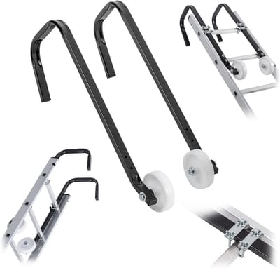 Dakladder Haken met Wielen voor Nokbevestiging - 2 Stuks Sterke Stalen Ladderhouders