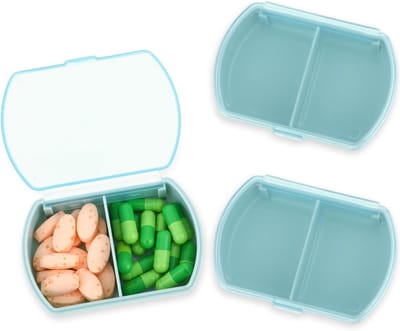Pillendoos 2PCS - Medicijnopbergdoos voor dagelijkse supplementen, compact en draagbaar, ideaal voor reizen en vitamines, met 7 dagen houders