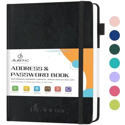 Hardcover Wachtwoord Keeper en Adresboek met Alfabetische Tabbladen - Telefoonboek Adres Organizer voor Thuis of Kantoor